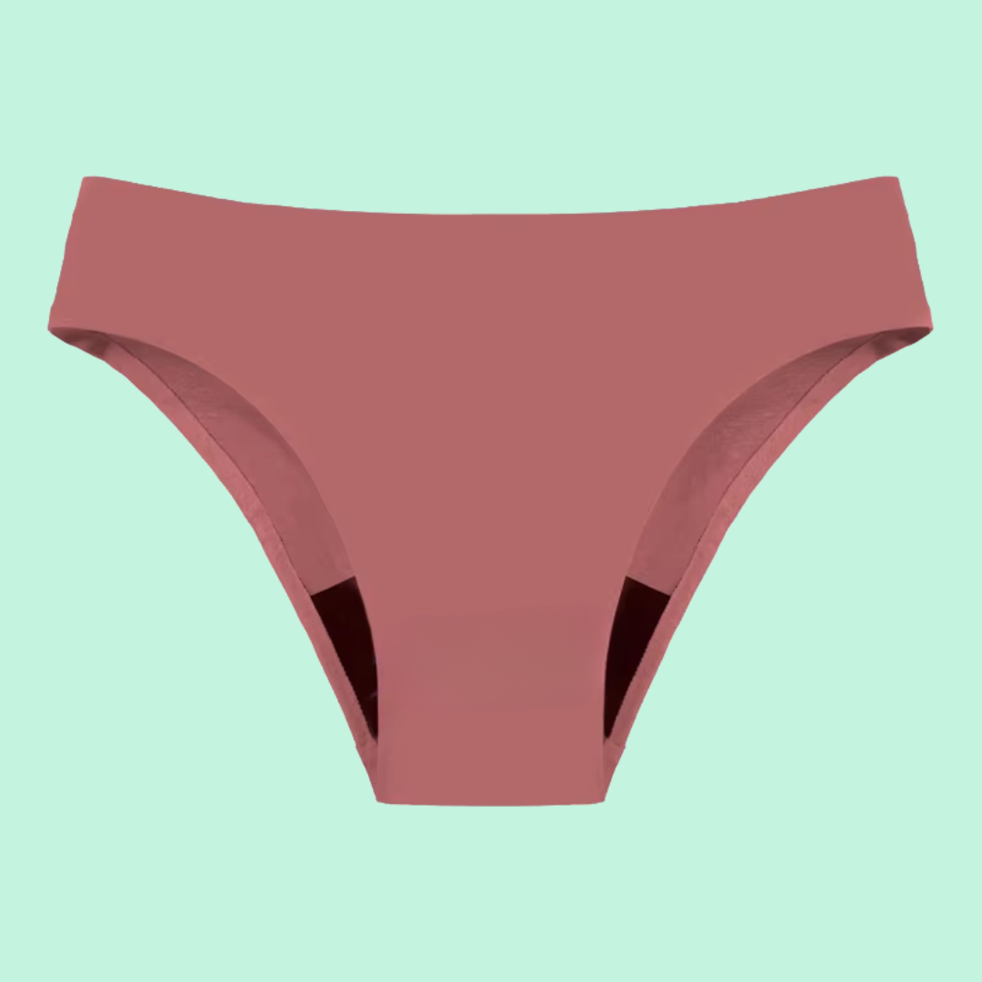 Bikini menstrual sin costura tiro bajo absorbente - color rosa viejo | emes