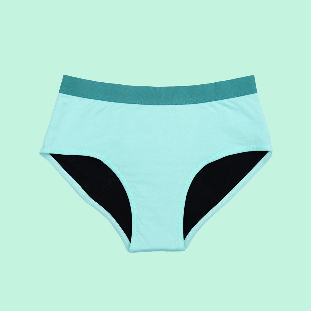 Bombacha menstrual absorbente para niñas y adolescentes - color verde claro | emes