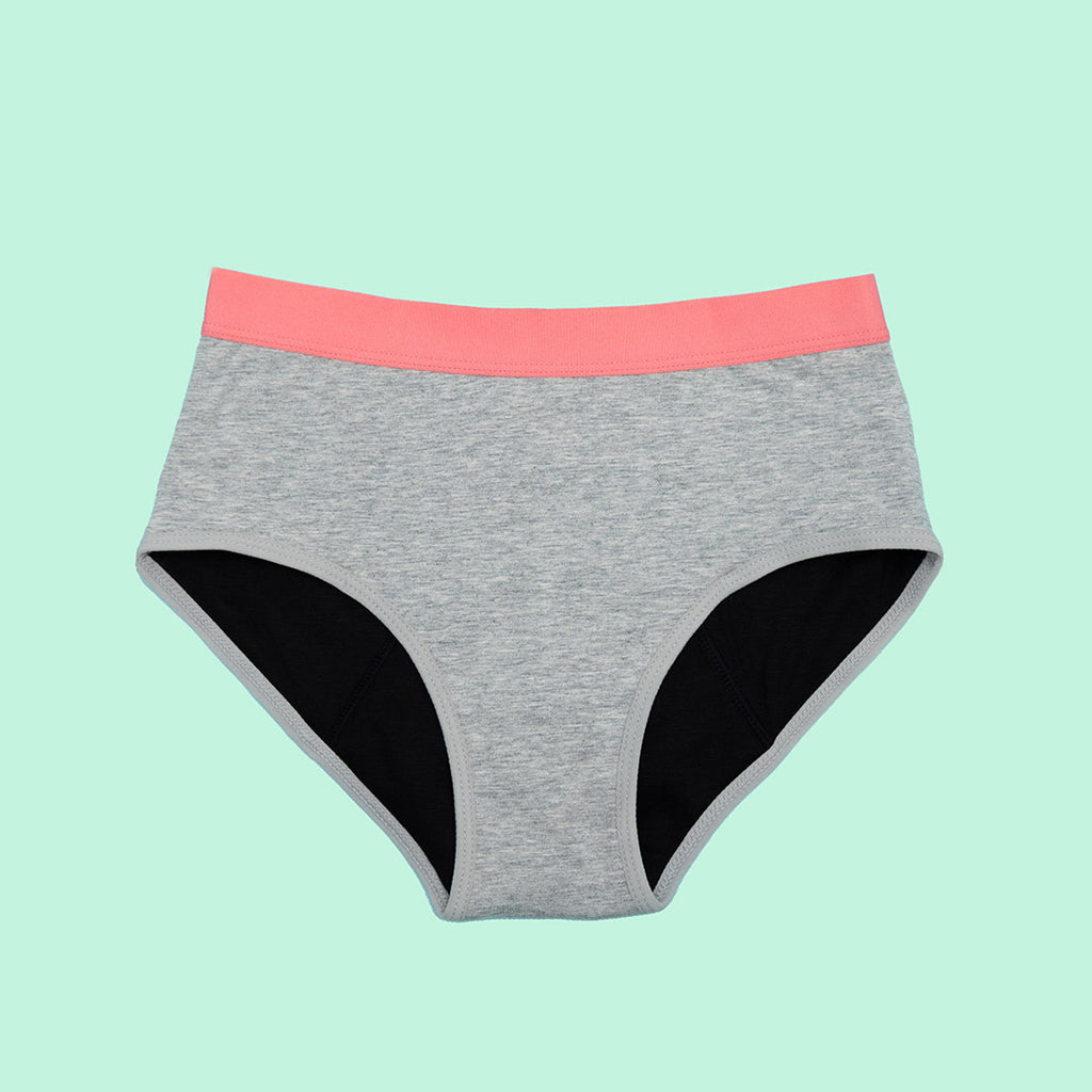 Bombacha menstrual absorbente para niñas y adolescentes - color gris | emes
