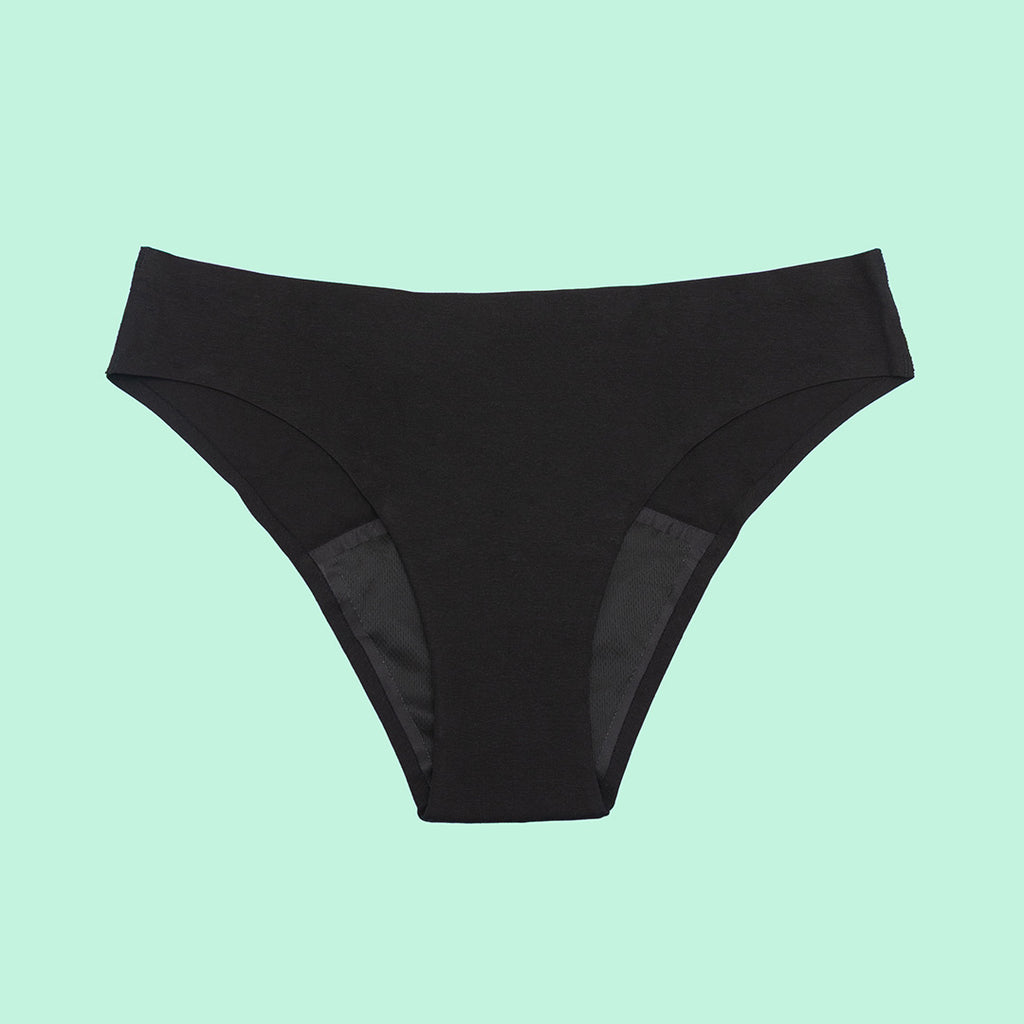 Vedetina menstrual absorbente sin costura tiro medio negra | emes