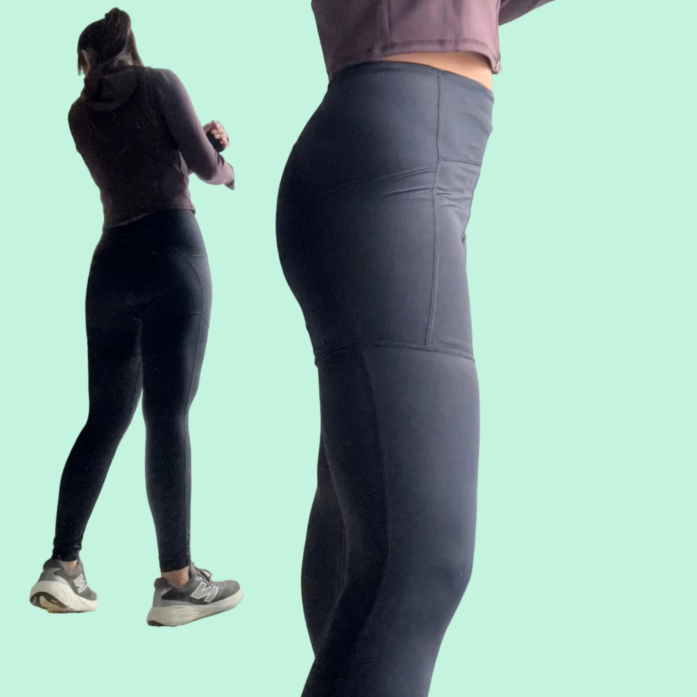 Calzas largas absorbentes deportivas con bolsillos - Yoga y Fitness | protección menstrual y fugas emes